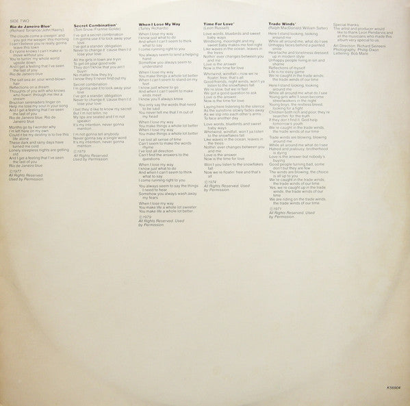 Randy Crawford – Secret Combination LP vinyl record, image 6 of 6