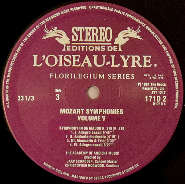 Wolfgang Amadeus Mozart, The Academy Of Ancient Music – The Symphonies Salzburg 1775-1783 (4xLP) LP vinyl record, image 4 of 10