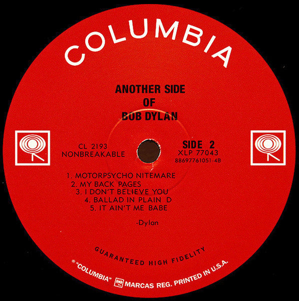 Bob Dylan – Another Side Of Bob Dylan LP vinyl record, image 5 of 5