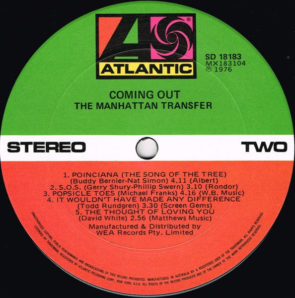The Manhattan Transfer – Coming Out LP vinyl record, image 4 of 6