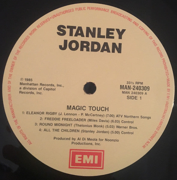 Stanley Jordan – Magic Touch LP vinyl record, image 3 of 5