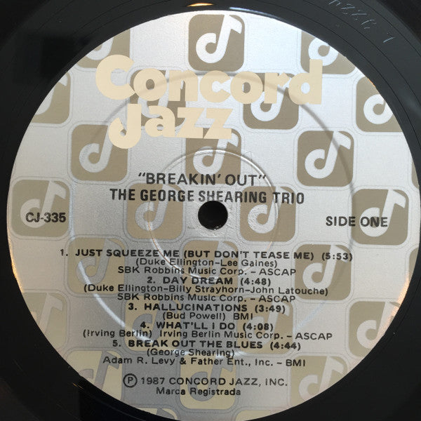 George Shearing Trio, Ray Brown, Marvin "Smitty" Smith – Breakin' Out LP vinyl record, image 3 of 4