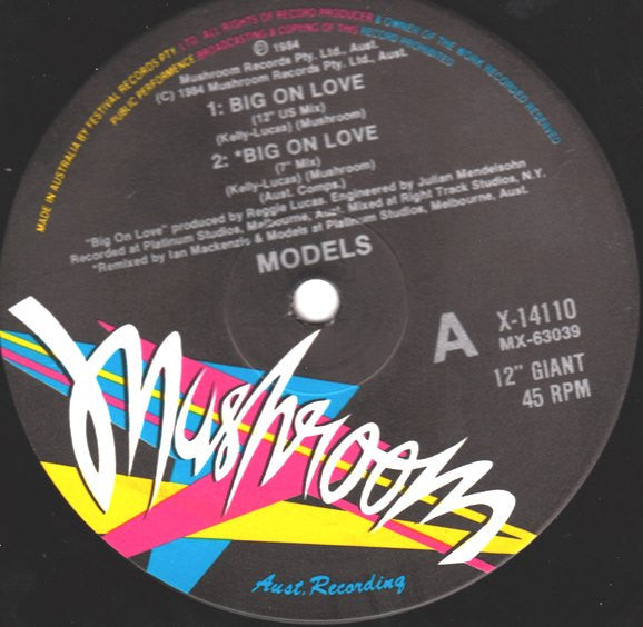 Models – Big On Love 12" vinyl record, image 3 of 4