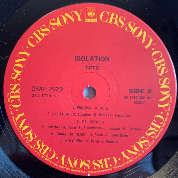 Toto – Isolation LP vinyl record, image 4 of 10