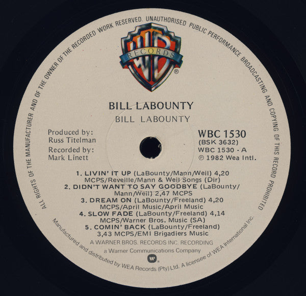 Bill LaBounty – Bill LaBounty LP vinyl record, image 3 of 4