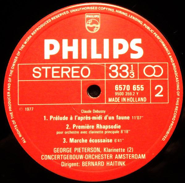 Claude Debussy, Concertgebouworkest, Bernard Haitink – Famous Orchestral Works (3xLP) LP vinyl record, image 3 of 10