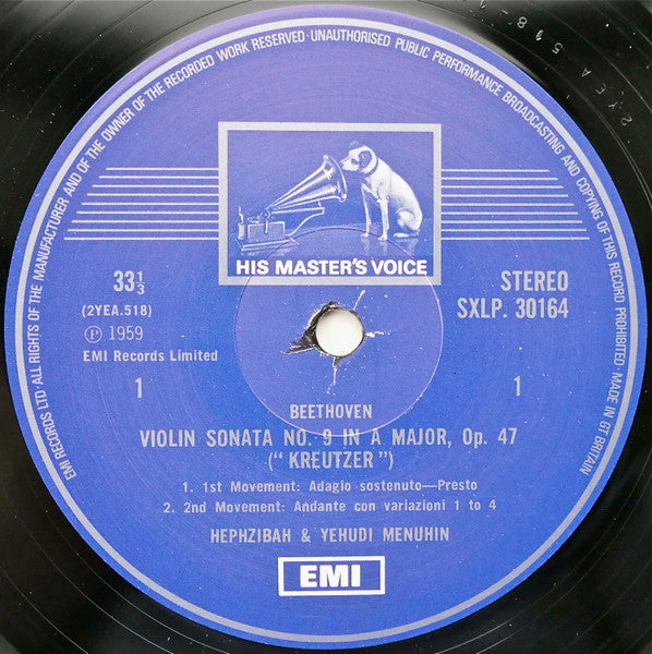 Ludwig van Beethoven, Yehudi Menuhin, Hephzibah Menuhin – 'Spring' And 'Kreutzer' Sonatas LP vinyl record, image 6 of 7