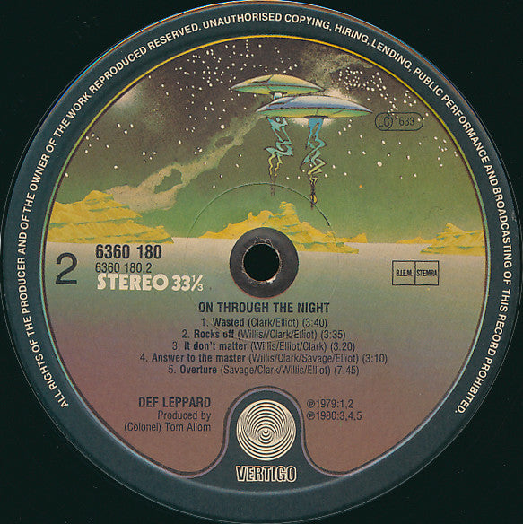 Def Leppard – On Through The Night LP vinyl record, image 4 of 4