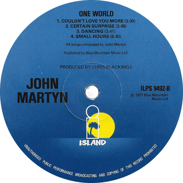 John Martyn – One World LP vinyl record, image 4 of 7