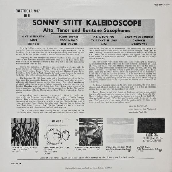 Sonny Stitt – Kaleidoscope LP vinyl record, image 2 of 7