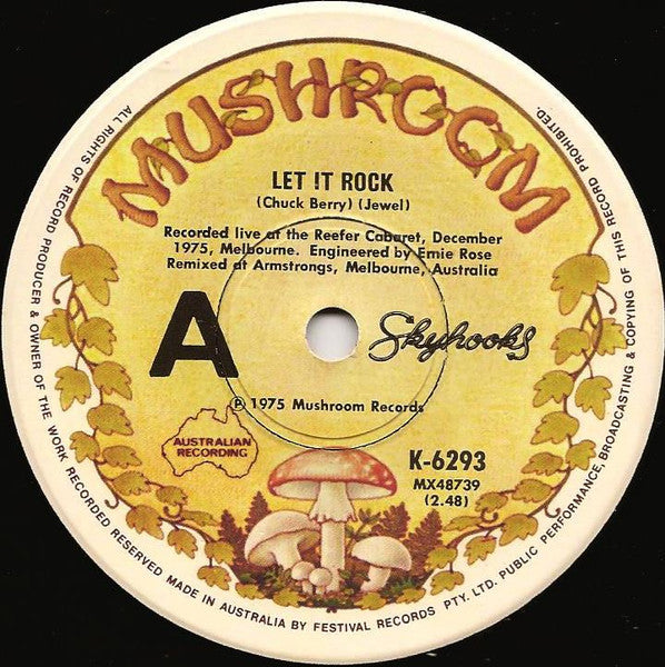 Skyhooks – Let It Rock 7" vinyl record, image 3 of 4