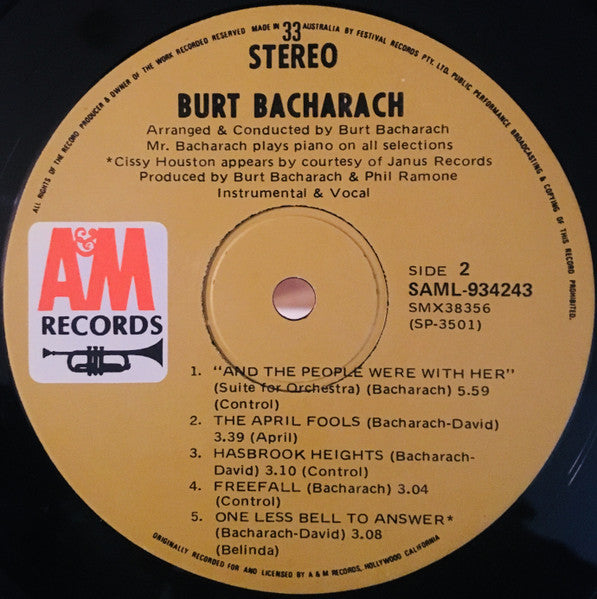 Burt Bacharach – Burt Bacharach LP vinyl record, image 6 of 8