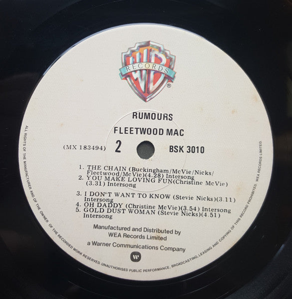 Fleetwood Mac – Rumours LP vinyl record, image 4 of 6