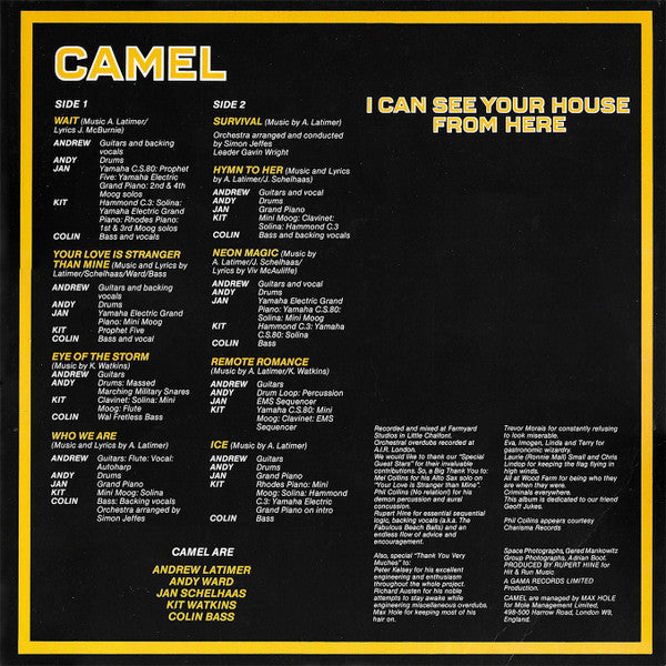 Camel – I Can See Your House From Here LP vinyl record, image 3 of 7