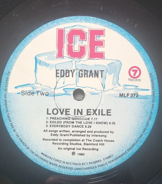 Eddy Grant – Love In Exile LP vinyl record, image 4 of 5