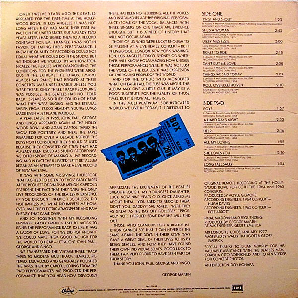The Beatles – The Beatles At The Hollywood Bowl LP vinyl record, image 2 of 7