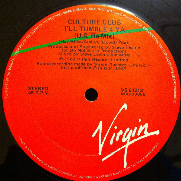 Culture Club – Karma Chameleon / I'll Tumble 4 Ya 12" vinyl record, image 5 of 6