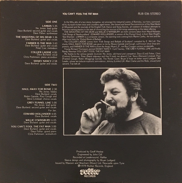 Dave Burland – You Can't Fool The Fat Man LP vinyl record, image 2 of 4