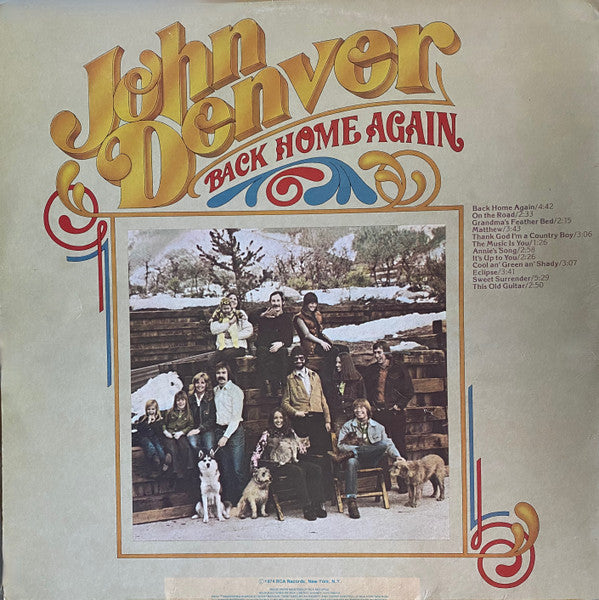 John Denver – Back Home Again LP vinyl record, image 2 of 8