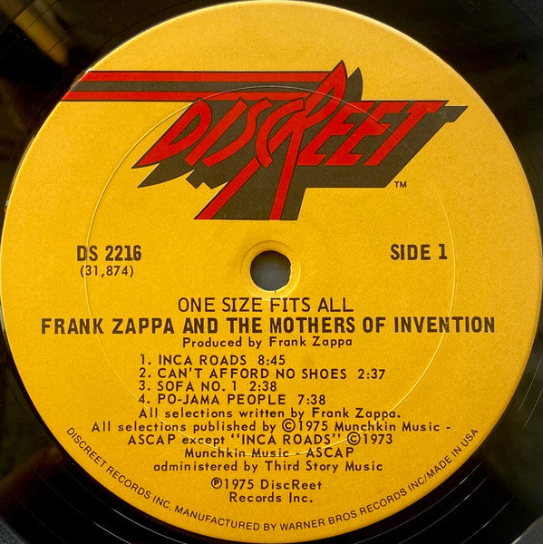 Frank Zappa, The Mothers – One Size Fits All LP vinyl record, image 5 of 10