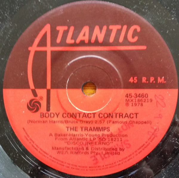 The Trammps – Body Contact Contract / Seasons For Girls 7" vinyl record, image 1 of 2