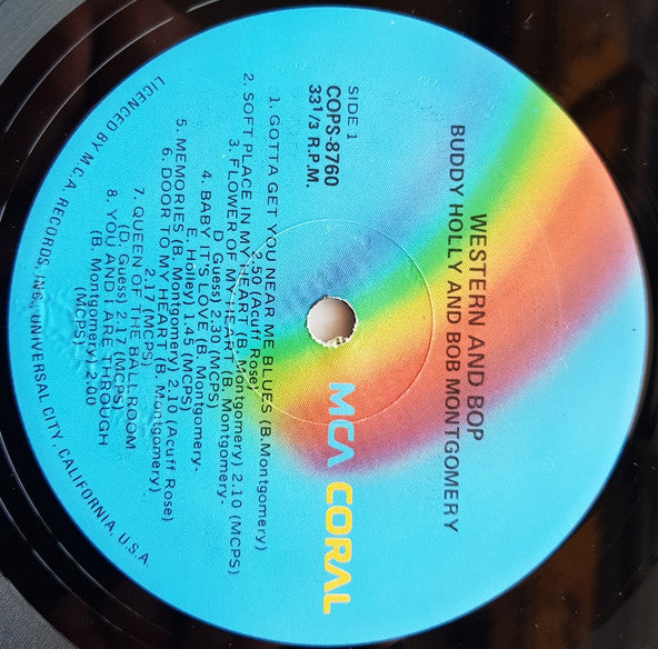 Buddy Holly, Bob Montgomery – Western And Bop LP vinyl record, image 3 of 4