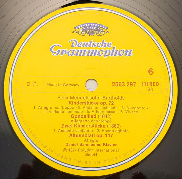 Felix Mendelssohn-Bartholdy, Daniel Barenboim – Lieder Ohne Worte (3xLP) LP vinyl record, image 10 of 10