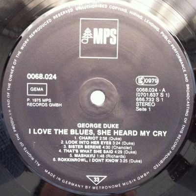 George Duke – I Love The Blues, She Heard My Cry LP vinyl record, image 4 of 5