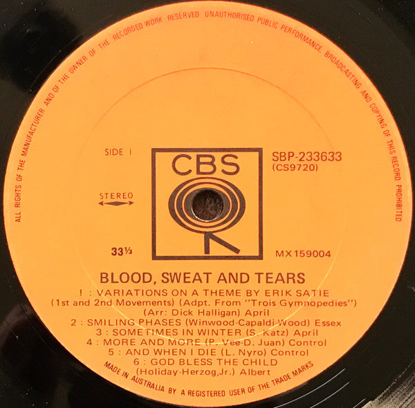 Blood, Sweat And Tears – Blood, Sweat And Tears LP vinyl record, image 3 of 4