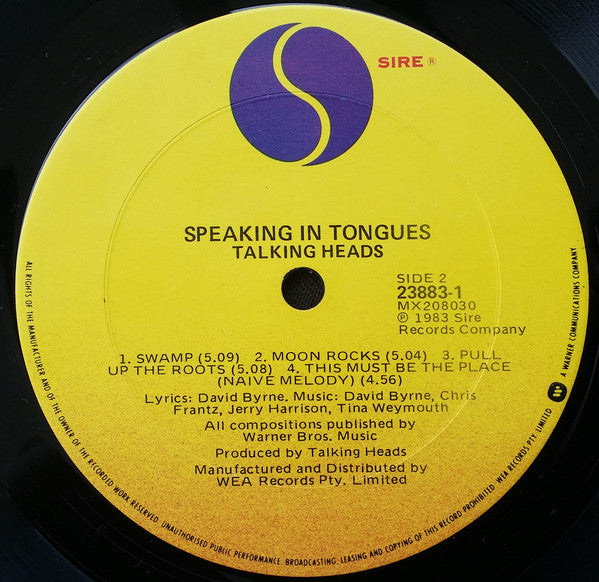 Talking Heads – Speaking In Tongues LP vinyl record, image 4 of 6
