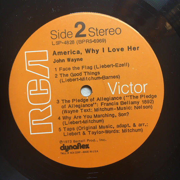 John Wayne – America, Why I Love Her LP vinyl record, image 4 of 4