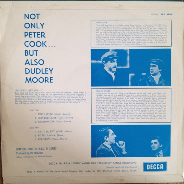 Peter Cook & Dudley Moore – Not Only Peter Cook… But Also Dudley Moore LP vinyl record, image 2 of 4