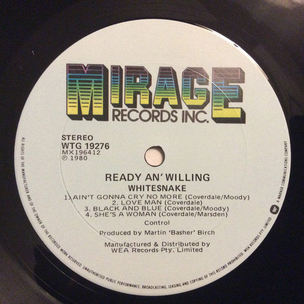 Whitesnake – Ready An' Willing LP vinyl record, image 4 of 6