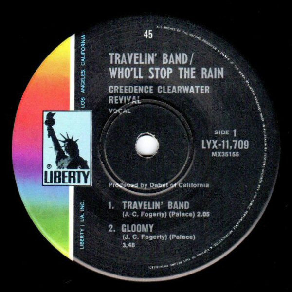 Creedence Clearwater Revival – Travellin' Band / Who'll Stop The Rain 7" vinyl record, image 3 of 4