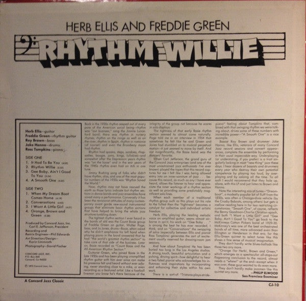 Herb Ellis, Freddie Green – Rhythm Willie LP vinyl record, image 2 of 4