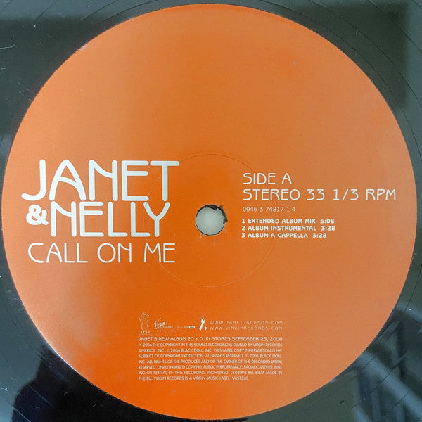 Janet Jackson, Nelly – Call On Me 12" vinyl record, image 2 of 4