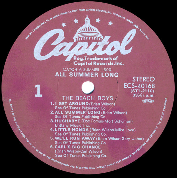 The Beach Boys – All Summer Long LP vinyl record, image 4 of 5