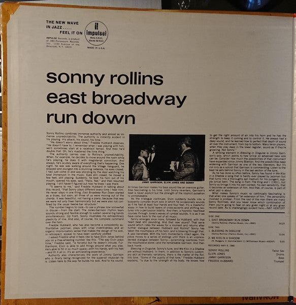 Sonny Rollins – East Broadway Run Down LP vinyl record, image 2 of 6