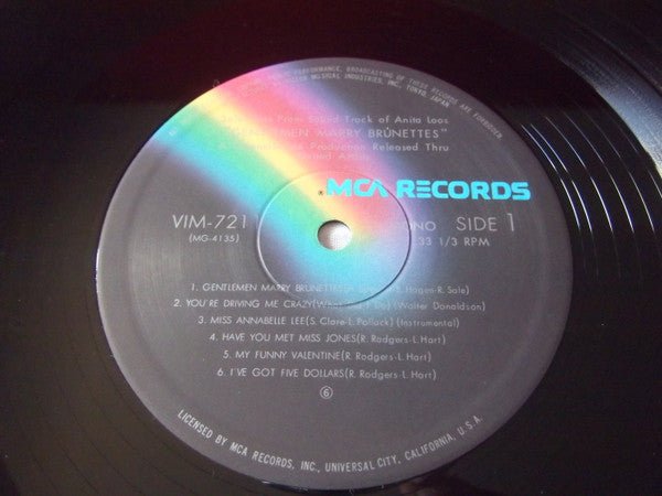 Jane Russell, Jeanne Crain – Gentlemen Marry Brunettes LP vinyl record, image 4 of 5