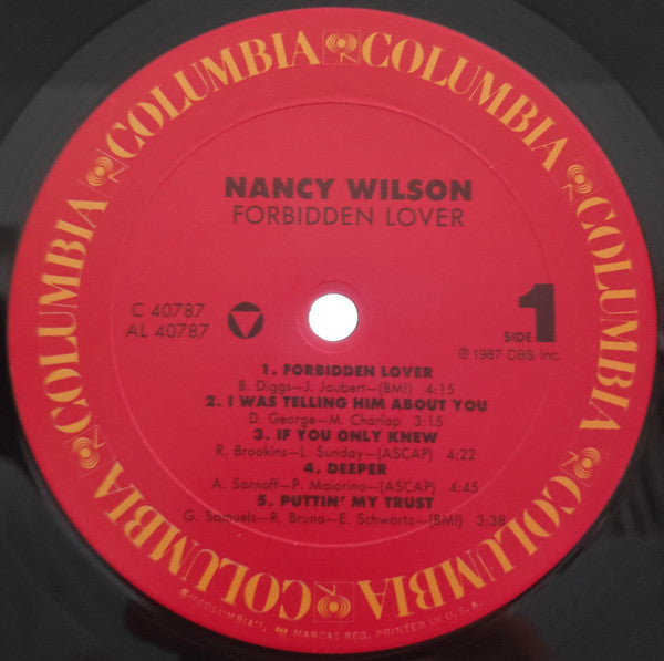 Nancy Wilson – Forbidden Lover LP vinyl record, image 2 of 2