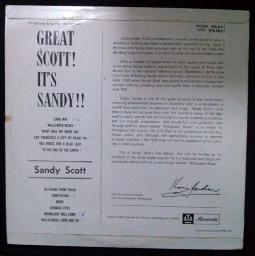 Sandy Scott – Great Scott! - It's Sandy LP vinyl record, image 2 of 2