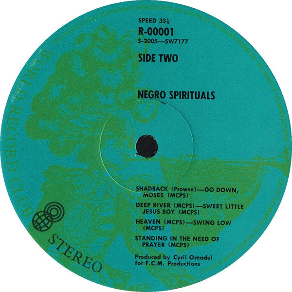 The New World Show Orchestra, The Linden Singers, George Browne, Martin Lawrence, Isabelle Lucas, Geoffrey Taylor – Negro Spirituals LP vinyl record, image 4 of 4