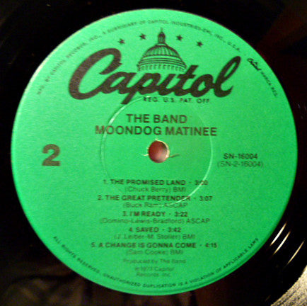The Band – Moondog Matinee LP vinyl record, image 4 of 5