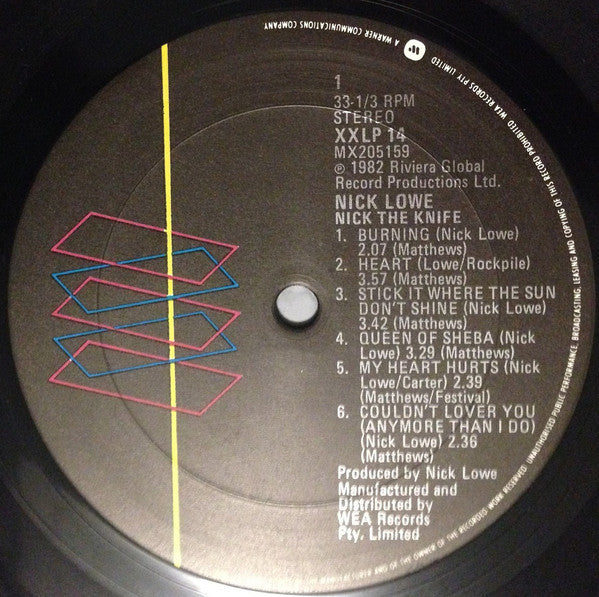 Nick Lowe – Nick The Knife LP vinyl record, image 4 of 4
