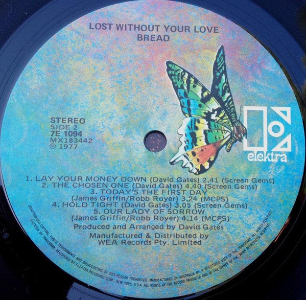 Bread – Lost Without Your Love LP vinyl record, image 6 of 6