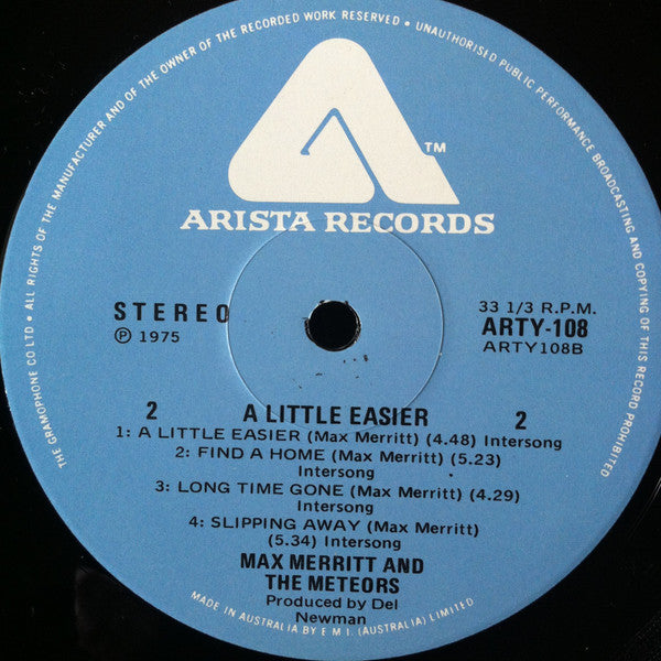 Max Merritt And The Meteors – A Little Easier LP vinyl record, image 5 of 5