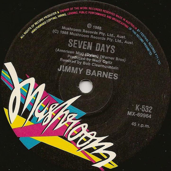 Jimmy Barnes – Waitin' For The Heartache 7" vinyl record, image 4 of 4