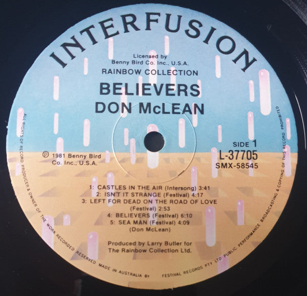 Don McLean – Believers LP vinyl record, image 3 of 6