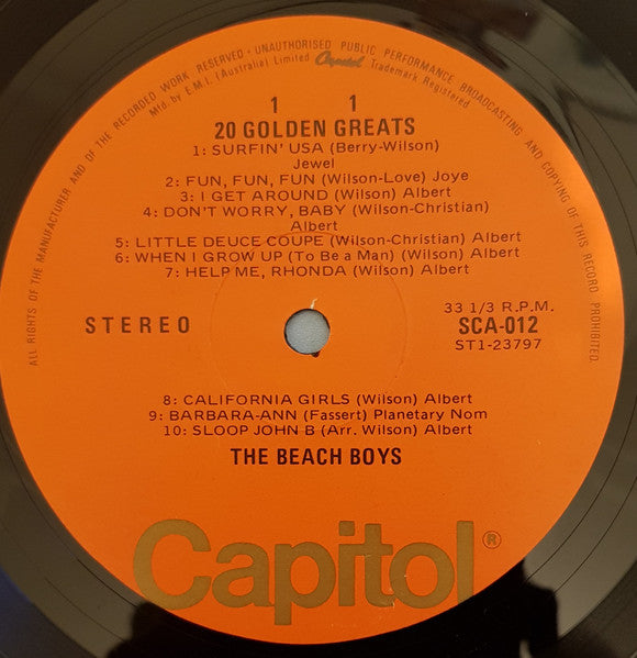 The Beach Boys – 20 Golden Greats LP vinyl record, image 3 of 4