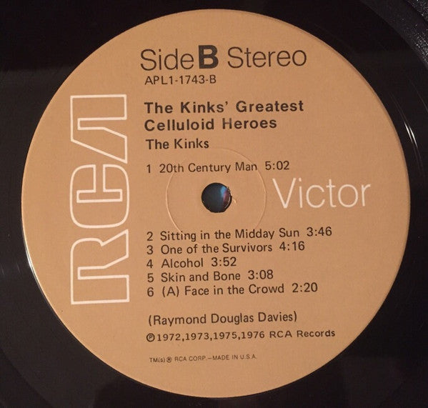 The Kinks – Celluloid Heroes - The Kinks' Greatest LP vinyl record, image 4 of 4